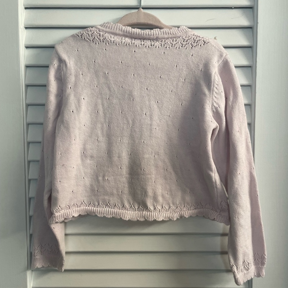 Beautiful Pink Trish Scully Crocheted Sweater w/single Closure at Neck -Pearls - Picture 6 of 6